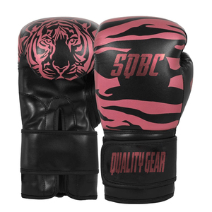 ถุงมือต่อยมวยสำหรับฝึกซ้อมแบบมืออาชีพทำจากหนัง MMA แบบมวยไทยสีดำออกแบบโลโก้ได้ตามต้องการ - Product Image 4