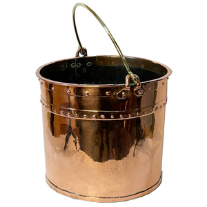 Cubo de almacenamiento de carbón para chimenea, cubo de basura con diseño de acabado pulido brillante, cubo de basura con asa - Product Image 1