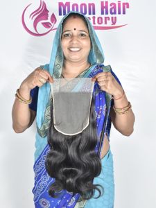 Nuevo producto de la mejor calidad de cierre humano indio Bodywave pelo natural suave y sedoso cutícula alineada virgen precio al por mayor para la venta - Product Image 3