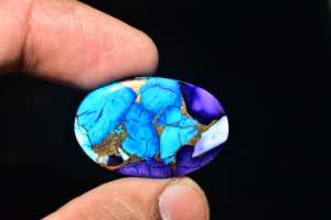 Cabochon de Dahlia Rose Pourpre, Cabochons de Turquoise Mohave Pourpre - Product Image 4