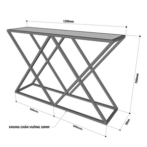 XConcept CST007 Modern <b>Console</b> Table <b>Black</b> Wood Top and Iron Frame for Entry Villa Living Room Hotel or Bedroom Decor - Product Image 2