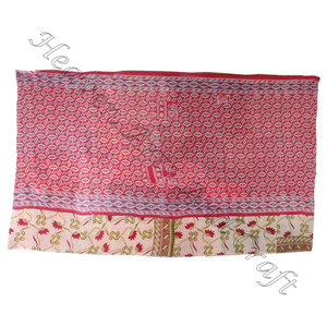Kantha ผ้านวม gudari GD067 Kantha ผ้าห่ม gudari อินเดียกลับด้านได้เย็บผ้าห่มส่าหรีแบบเก่าทำงานหนัก - Product Image 6
