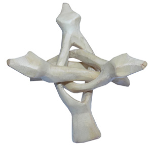 Supports en bois Feng Shui anciens à trois pieds avec coquille d'ormeau, finition naturelle durable, support d'affichage de 4 pouces, thème animal sculpté - Product Image 1