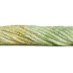 Perles de pierres précieuses en vrac en forme de rondelle à facettes naturelles de 3-4mm pour la fabrication de bijoux Briolette de Prehnite au prix de gros en vrac - Product Image 2