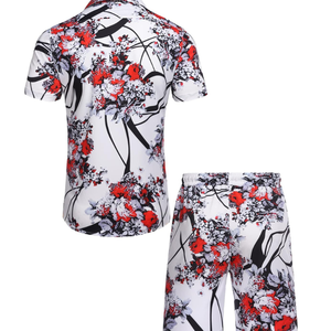 มาใหม่ออกแบบที่กําหนดเองพิมพ์แขนสั้นชายหาดฤดูร้อนชุดฤดูร้อนระเหิดชุดฤดูร้อนสําหรับผู้ชาย - Product Image 3