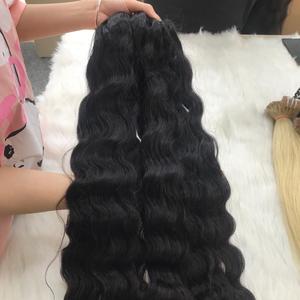 Precio al por mayor 100% extensiones de cabello natural ondulado doble virgen Compre Ahora para descuento extensiones de cabello humano crudo de Vietnam - Product Image 3