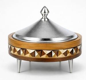 Casserole de luxe en acier inoxydable, chauffe-plat isolé avec revêtement intérieur martelé, couvercle, écologique, sans danger pour les aliments, tout usage - Product Image 3