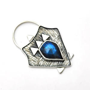 925 plata esterlina labradorita 16x12mm Pentágono piedra preciosa vikingo colgante 7,76 Gms aspecto antiguo colgante Unisex regalo de Navidad - Product Image 6