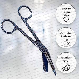Vaslcare-Ciseaux manuels gravés en acier inoxydable de 5.5 pouces, pour soins infirmiers et vétérinaires, impression de ruche en nid d'abeille - Product Image 4