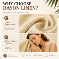 Tissu en mélange de rayonne et de lin, doux et respirant, pour vêtements et robes d'été (vente en gros)