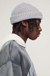 Custom Logo <b>Grey</b> Knit Beanie Hat Personalized Ribbed Cuffed Winter <b>Cap</b> Embroidery Patch Streetwear Branding Warm Jacquard knit - Product Image 2