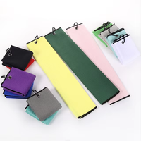 Serviette de golf gaufrée en microfibre douce et durable en polyester, avec logo personnalisé BIRD BLOOM MSW_GT-124, mousqueton, idéale pour le yoga et les hommes