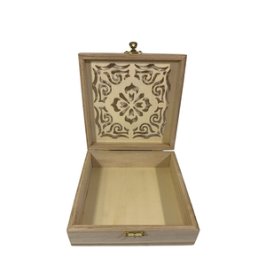Caja Decorativa de Madera con Tapa Tallada, Caja de Almacenamiento de Joyas de Madera Maciza, Caja de Regalo de Madera con Parte Superior Calada para Joyas y Baratijas - Product Image 4