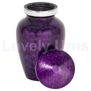 Purple Mist Small Mini Aluminium <b>Keepsake</b> Urns Free Velvet <b>Box</b> - Product Image 1