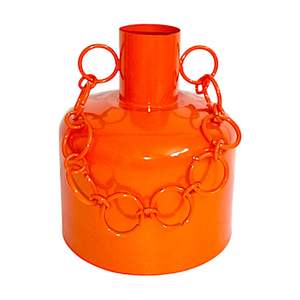 Vase à bulles orange nordique, art totem moderne, vase décoratif pour fleurs, décoration de salon, vase de centre de table de luxe - Product Image 4
