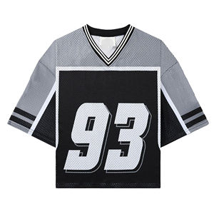 Camiseta de fútbol de malla transpirable para hombre de alta calidad, uniforme de rugby americano, Camiseta de algodón 100% para hombre, estampado de ajuste holgado - Product Image 5