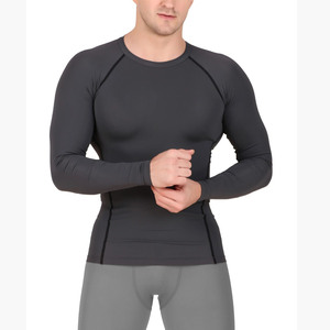 Camiseta Deportiva de Compresión Lisa para Hombre, de Alta Calidad, Ligera, de Manga Larga, para Entrenamiento Físico, Venta al Por Mayor Personalizada - Product Image 4