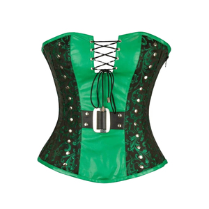 ชุดคอร์เซ็ตหนังสำหรับผู้หญิงขนาดใหญ่พิเศษผ้าซาตินระบายอากาศได้ดีชุดกระชับสัดส่วนปักลาย - Product Image 1