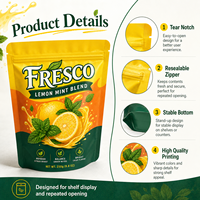 Sacs refermables personnalisés avec fermeture éclair, pochettes d'emballage alimentaire imprimées, sacs refermables en Mylar pour café, thé, noix, en-cas