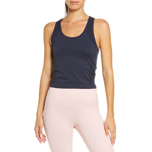 Camiseta sin mangas de punto informal sin mangas para entrenamiento de gimnasio para mujer personalizada barata - Product Image 1