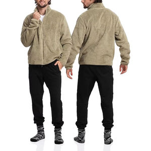 Veste polaire Sherpa de couleur contrastée pour hommes Logo personnalisé Vêtements d'extérieur d'hiver Conception zippée surdimensionnée Veste polaire pour hommes fabriquée en usine - Product Image 6