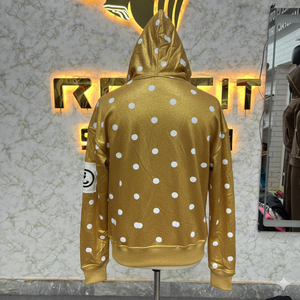 เสื้อฮู้ดดี้ผ้าฟลีซสไตล์สตรีทแวร์สำหรับผู้ชาย คุณภาพดีเยี่ยม วัสดุคุณภาพสูง ซิปแบบดิสเทรส ประดับคริสตัล ซิปแบบรูดขึ้น ล้างสีแบบแอซิดวอช - Product Image 2