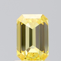 Diamante cultivado en laboratorio de corte esmeralda de 1 Ct VS1 Clarity Fancy color amarillo vivo IGI Diamante Suelto certificado para la fabricación de joyas
