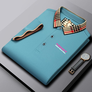 Diseño personalizado de su propia marca de los hombres para la camisa de manga corta de poliéster de punto de color sólido transpirable de secado rápido de golf para camisas - Product Image 4