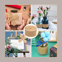 2 Pcs Ruban de filet de jute naturel coupe brute 70mm X 10m pour emballage cadeau