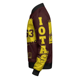 Veste en satin brillant Iota Phi Theta 1963, veste universitaire de fraternité, broderie grecque, bombardier universitaire, vêtement d'extérieur - Product Image 3