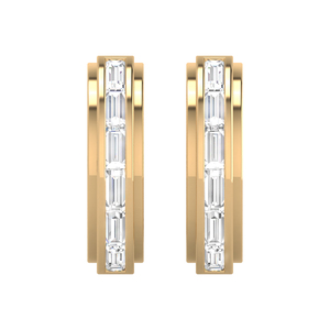 Rikhava Diamonds Custom Gold Plated Heart-Shaped <b>Stud</b> <b>Earrings</b> for Women Trendy Wedding & Engagement Jewelry - Product Image 3