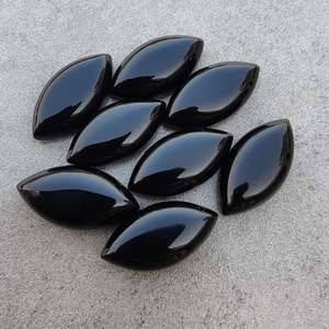 Natural Black <b>Onyx</b> Marquise Calibrated Size 4x6mm to 20x30mm Flat back Loose Gemstone For Making Silver Fine <b>Necklace</b> Jewelry - Product Image 6