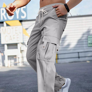 Haute qualité hommes décontracté Cargo pantalon cordon taille respirant homme pantalon Joggers pantalon à bas prix - Product Image 3