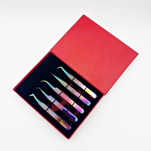 Productos DE BELLEZA DE PRECISIÓN profesional, pinzas de pestañas de acero inoxidable de alta calidad, extensiones de pestañas de volumen redondeado sostenibles - Product Image 4