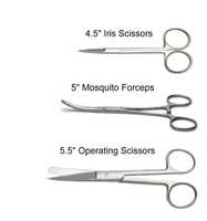 Chirurgische instrumentenset van roestvrij staal met scalpel, pincetten, forceps & chirurgische instrumenten - ISO 13485 CE gecertificeerd