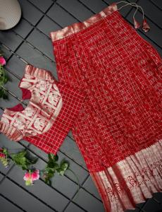 Latkans ile off-kollu bluz ve iç ile geleneksel çocuklar Kanchipuram ipek Lehenga - Product Image 4