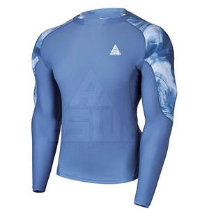 Rash Guard pour hommes Chemise de sport à manches longues élégante Tissu léger adapté au fitness et à la course Rash Guard Rash Guard - Product Image 1