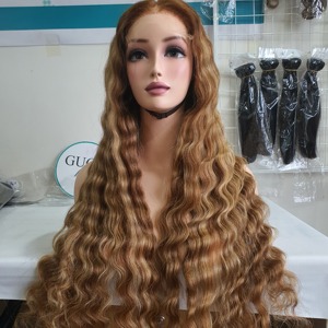 Pelucas sin Pegamento de Cabello Humano con Ondas Profundas y Color con Mechas # Cierre de Encaje HD 6x6 Super Double Drawn 4/27, Cabello Vietnamita Virgen - Product Image 2