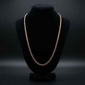 Aurelio Signature Gold-Plated Flat Link <b>Chain</b> Trendy Unisex <b>Rope</b> <b>Chain</b> with Diamond Accents - Product Image 1