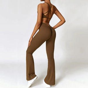 Leggings Deportivos Casuales de Cintura Alta con Corte Acampanado, Personalizados 2026, Tela Elástica de Spandex/Poliéster, Control de Abdomen, Transpirables y de Secado Rápido - Product Image 6