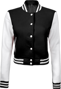 Chaquetas de béisbol Varsity de alta calidad para mujer, chaquetas universitarias de mujer con logotipo bordado de chenilla y forro de lana - Product Image 5