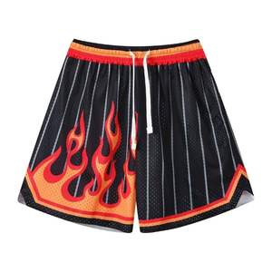 Low MOQ OEM Full Customized Design Sublimation Printed Basketball <b>Shorts</b> <b>Zipper</b> Pockets Drawstring 5 Inch Gym Mesh <b>Shorts</b> - Product Image 5