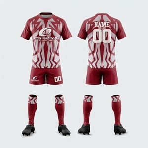 Servicio OEM, Uniforme de Rugby Antibacterial de Manga Corta para Hombre, Logotipo Personalizado, 100% Poliéster, Duradero y Ligero - Product Image 5