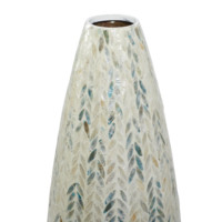 Vase en nacre blanche de luxe élégant avec accents bleus pour la maison pour le salon chambre confortable décor à la maison | Cadeau de Noël