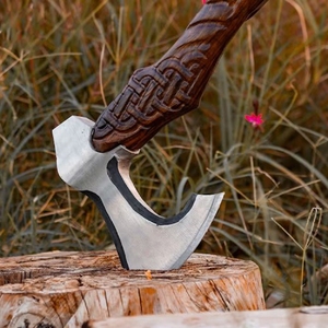 Outdoor Camping <b>Axe</b> High Carbon Steel Wooden Handle for Cutting Down Trees <b>Wood</b> Cutting <b>Axe</b> by Power Hint - Product Image 3