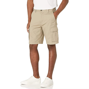 Nueva venta al por mayor 100% algodón Classic-Fit Cargo hombres pantalones cortos verano Casual patrón sólido ecológico transpirable cómodo bolsillos - Product Image 5