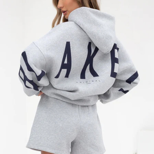 Sweats à capuche surdimensionnés personnalisés pour femmes pulls à capuche sweats à manches longues polaire automne hiver vêtements hauts avec poche - Product Image 3