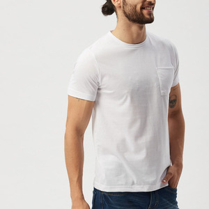 T-shirt unisexe blanc surdimensionné 100% coton, poids lourd, poche, col rond, fabriqué en T-shirt surdimensionné - Product Image 4