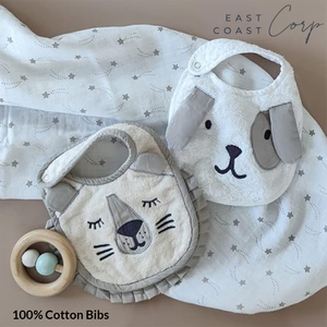 Bavoirs doux pour la dentition des bébés en coton biologique pour nouveau-né - Product Image 1