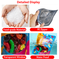 Sacs à bonbons personnalisés, emballage refermable de qualité alimentaire, sachets en mylar avec fenêtre
